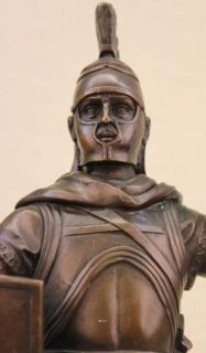 Signed Bronze Statue Roman God of War Warrior Military Sculpture on