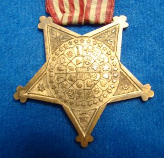 Beautifully Designed G.A.R. Membership Medal With Pin and Flag Ribbon