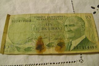 1930 1968 Turkey 10 Lira