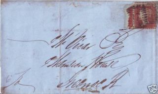 October 1853 GB QV Victoria Greenock Port Glasgow Cover