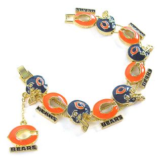 NFL Football Chicago Bears Gold Charm Bracelet