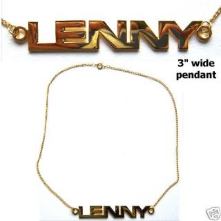 Lenny Kravitz Lenny Name Logo Gold Necklace New RARE
