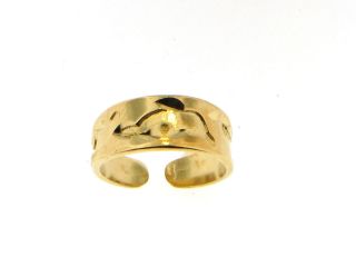 24K Gold EP Toe Ring Adjustable Size Dolphin