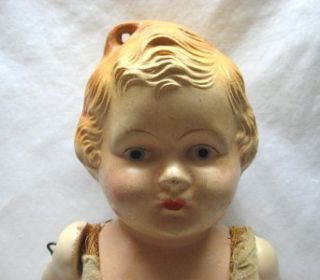 Antique 21 Gold Goldberger Composition Bow in Head Doll