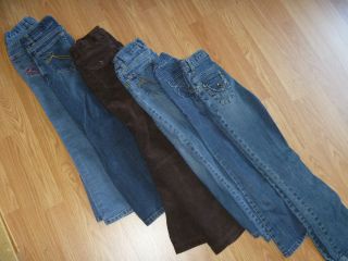 Pair Girls Jeans and Brown Cords Size 6 6X 7 and 8S Lot