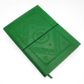 Fair Trade Handmade Eco Friendly Emerald Green Embossed Leather