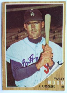 1962 Topps Wally Moon 190 with Cap Variation Must See Photos Awesome