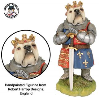 Bulldog King Henry V Fifth Robert Harrop Doggie People Dog Figurine