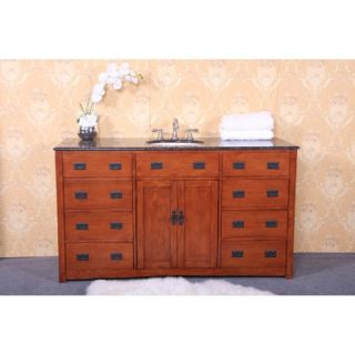 Legion Furniture 60 Single Bathroom Vanity Set in Dark Oak   WP5433