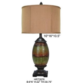 Lite Source Bellona Table Lamp in Green Ceramic   LS 20585GRN