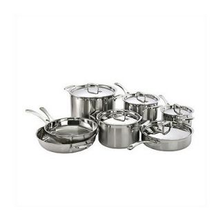Le Creuset 3 Ply Stainless Steel 12 Piece Cookware Set with Crate