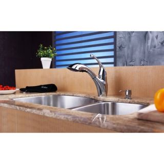  Double Bowl Kitchen Sink with 11 Faucet and Soap Dispenser