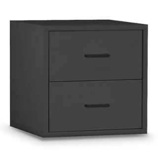 OIA Cube 15 Two Drawer Storage Cube in Black