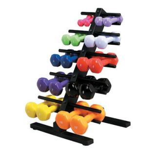Cando Vinyl Coated Dumbbell with Floor Rack (Set of 20)