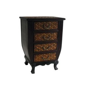 Cheungs Rattan 19 Four Drawer Wooden Chest in Brown