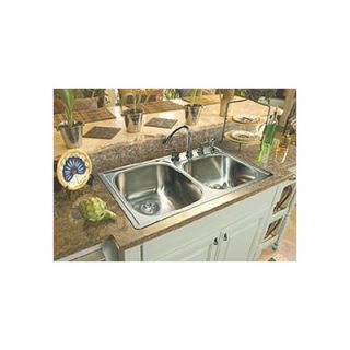 FrankeUSA 33 x 22 Stainless Steel Double Bowl 4 Hole Kitchen Sink