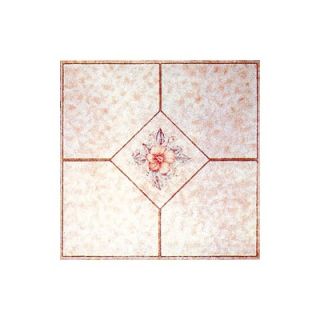  Vinyl Machine Light Pink Flower Floor Tile (Set of 20)   20PCS 1002