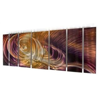  Abstract by Ash Carl Metal Wall Art in Orange and Purple   23.5 x 60
