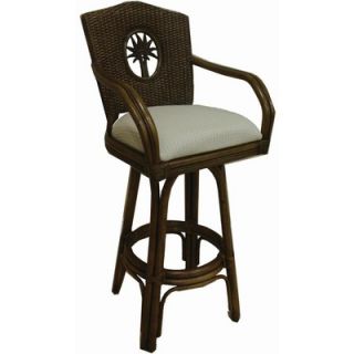 Hospitality Lucaya 24 Indoor Swivel Rattan and Wicker Counter Stools