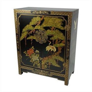 Oriental Furniture Chinese Black Lacquer Cabinet   LCQ 38 BL