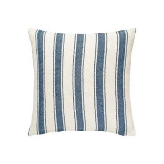 Dash and Albert Rugs Blue Awning Stripe Woven Cotton Decorative Pillow