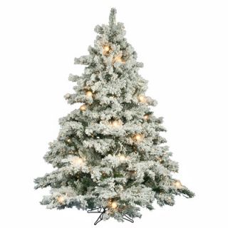 Vickerman Flocked Alaskan 6.5 Artificial Christmas Tree with Clear