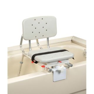 Tub Mount X Short Transfer Bench with Molded Swivel Seat and Back