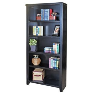 Tribeca Loft Black Office Collection 70 Bookcase in Distressed Pai