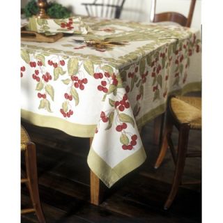 Couleur Nature Cherry Red Green Tablecloth