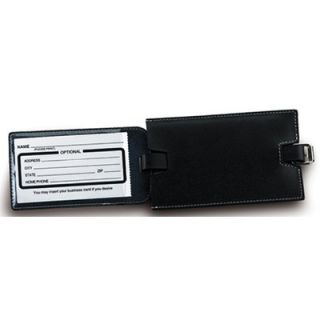Lewis N. Clark Slim Leather Luggage Tag with Closed Security Window