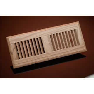 Zoroufy 4 x 12 Flush Mount Red Oak Floor Vent in Unfinished