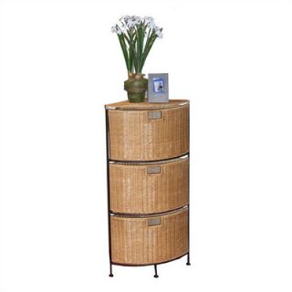 4D Concepts Corner 3 Drawer Unit in Wicker and Metal