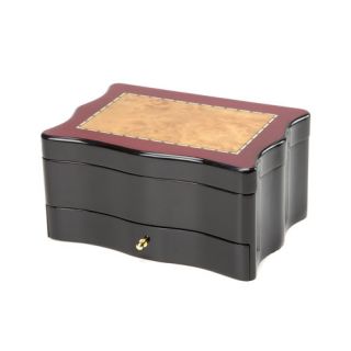 Two Toned Dark Wood Jewelry Box in Cherry