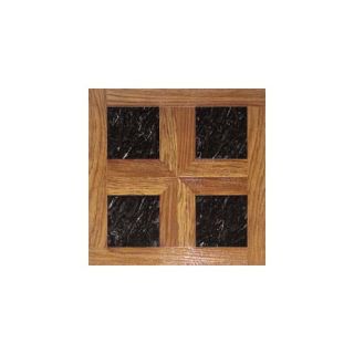Paramount 16 x 16 Vinyl Woodtone / Black Marble Tiles (Set of 6)