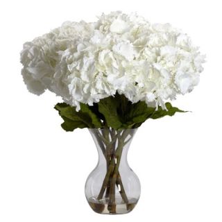 Nearly Natural Large Hydrangea with Vase Silk Flower Arrangement