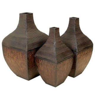 Aspire Antique Brown Metal Vases (Set of 3)