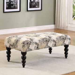 Linon Claire Butterfly Print Upholstered Bench   36110BUTT 01 KD U