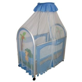 Dream On Me Cassidy Canopy Portable Crib in Blue