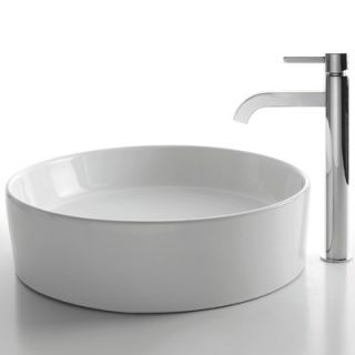  Round Sink in White with Ramus Single Lever Faucet   C KCV 140 1007