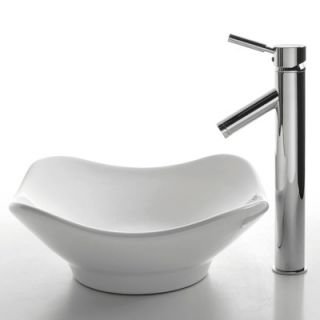  Tulip Sink in White with Sheven Single Lever Faucet   C KCV 135 1002