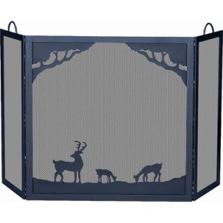 Uniflame Deluxe Nature 3 Panel Wrought Iron Fire Fireplace Screen
