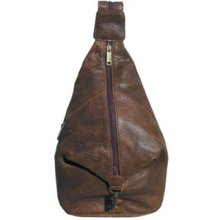 Scully Distressed Leather Pebble Calf Travel Sling in Brown   803 10