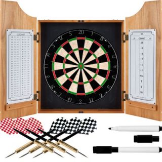 Trademark Global TGT Beveled Wood Dart Cabinet with Pro Style Board