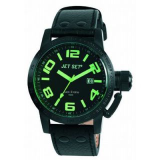 Jet Set San Remo Mens Watch in Black with Green Dial   J2757B 417