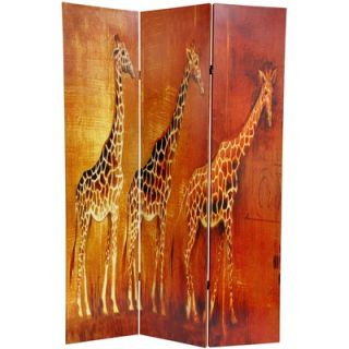 Oriental Furniture 6 Feet Tall Giraffe and Elephant Double Sided Room