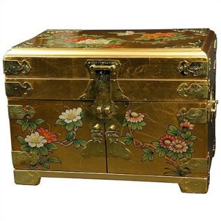 Oriental Furniture Chinese Daisy Jewelry Box With Mirror   LCQ 23
