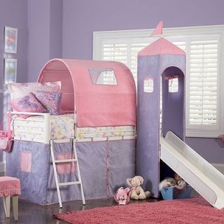 Powell Princess Twin Castle Loft Bed and Slide