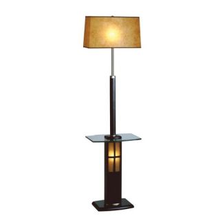 Ventana Floor Lamp with Tray in Dark Brown