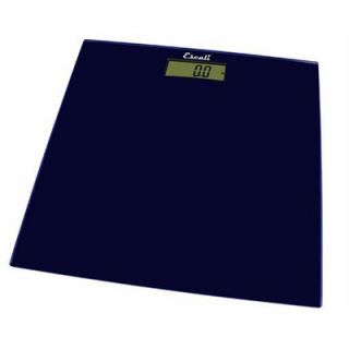 Escali Midnight Blue Square Glass Platform Bathroom Scale