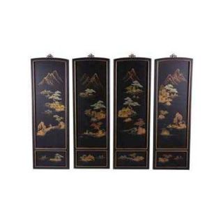 Oriental Furniture Japanese Landscape Wall Plaques in Clear   LCQ WP